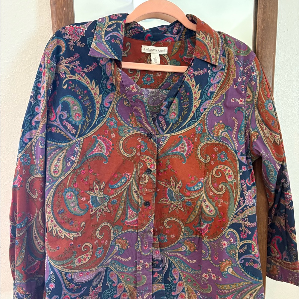 Coldwater Creek Multicolor Paisley Blouse